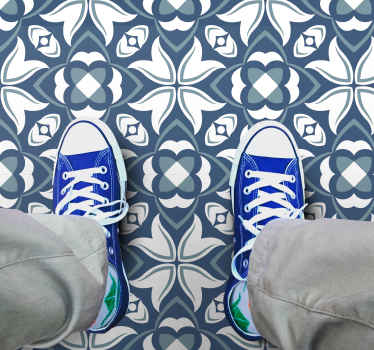 Moderne blå vase "hampton style" vinyl teppe moderne - Tenstickers