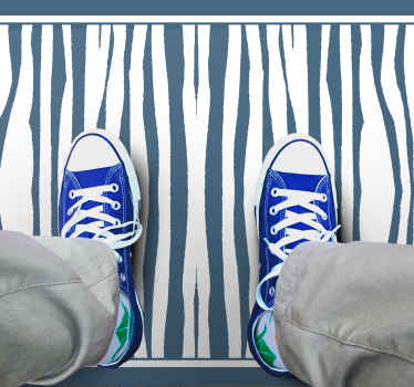 Vinyl Teppich Tiermuster blaue zebrastreifen - TenStickers