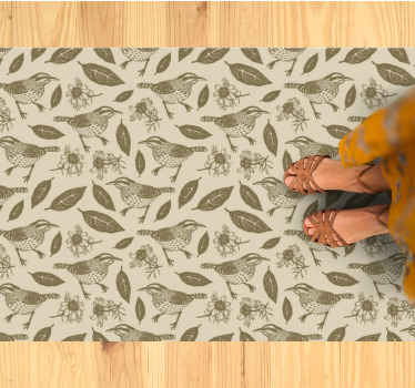 Charmerende fuglemotiv natur vinyl tæppe - TenStickers