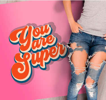 Alfombra vinílica juvenil eres super - TenVinilo