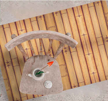 Tapete de vinil com textura de madeira de bambu e efeito de madei - TenStickers