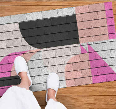 Kavramsal renk segmentleri geometrik pvc halı - TenStickers