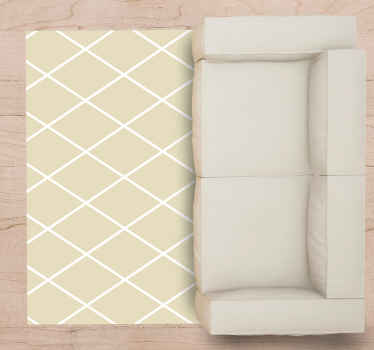 Diagonalne kremne črte Vinilna preproga za dnevno sobo - TenStickers