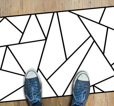 Black geometric line minimalist floor vinyl mat - TenStickers