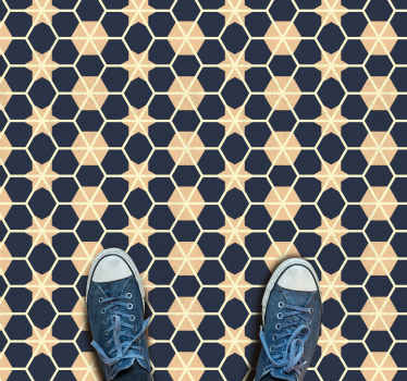 Altıgen yıldız deseni geometrik pvc halı - TenStickers