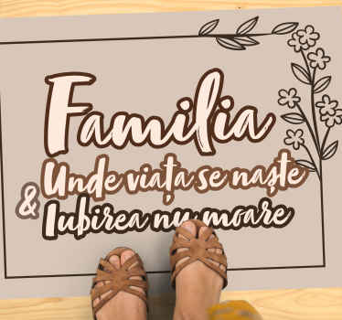 Covor personalizat cu design de citat de dragoste de familie - TenStickers