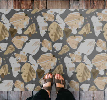 Tapete vinílico madeira padrão de pedra abstrato - TenStickers