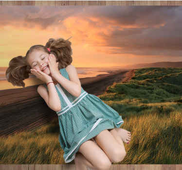 Solnedgangsstrandlandskab natur vinyl tæppe - TenStickers