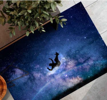 Alfombra vinílica de estrellas cayendo a través del cosmos - TenVinilo