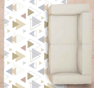 Geometrický modrý a žlutý koberec do obývacího pokoje - TenStickers