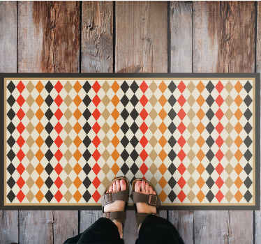 Retro viacfarebný diamantový vintage koberec - Tenstickers