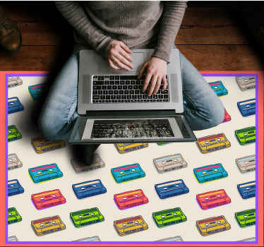 Pisane kasete Vintage vinilna preproga - TenStickers