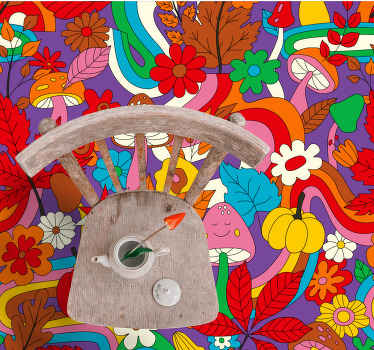 Barvit cvetlični vzorec cvetlična vinilna preproga - TenStickers