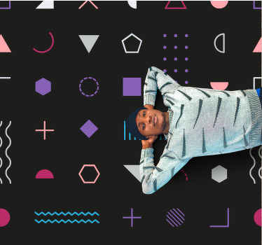 Playful Shapes Display geometric vinyl rug - TenStickers