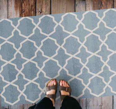 Alfombra vinílica hidráulica motivo geométrico azul - TenVinilo