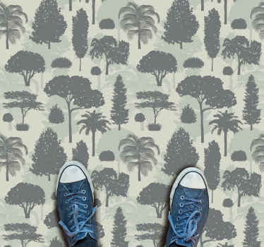 İskandinav tarzı ağaç desenleri İskandinav vinil halı - TenStickers