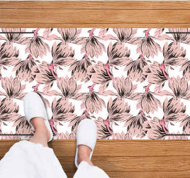 Pirosító virág motívum vinil szőnyeg virágok és növények - TenStickers