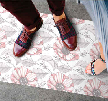 Elegantní růžový květinový koberec z magnólie - TenStickers