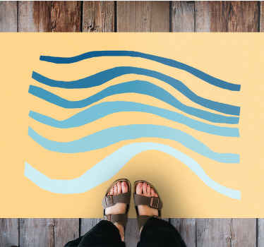 Curved Wave Motif minimalistic rug - TenStickers