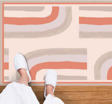 Ružové dúhové krivky koberce v kúpeľni - Tenstickers