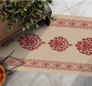 Alfombra vinílica moderna motivo floral decorativo - TenVinilo