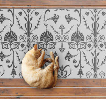 Alfombra vinílica moderna patrón decorativo floral - TenVinilo