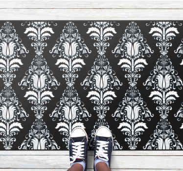 French Provincial black  floral rug - TenStickers