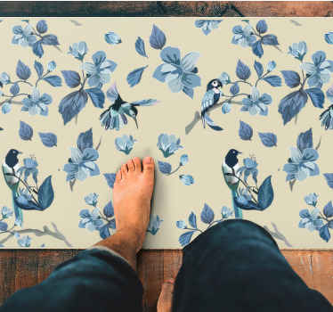 λουλουδένιο χαλί με γαλλικό επαρχιακό βοτανικό σχέδιο - TenStickers