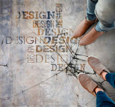 Vinylteppich Steine geknackte Stein-Typografie - TenStickers