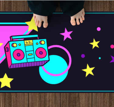 Vinil podovi berba šarena boombox grafika - TenStickers