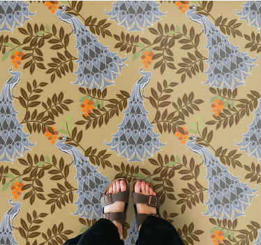 Afrikai stílusú szürke páva design állatszőnyeg - TenStickers