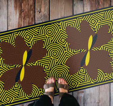 Geometrik çiçek kontrastı geometrik pvc halı - TenStickers