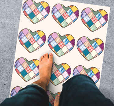 Patchwork renkli kalp desen bağbozumu halı - TenStickers