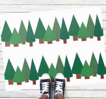 Patchwork padrão de árvore de natal tapete vintage - TenStickers