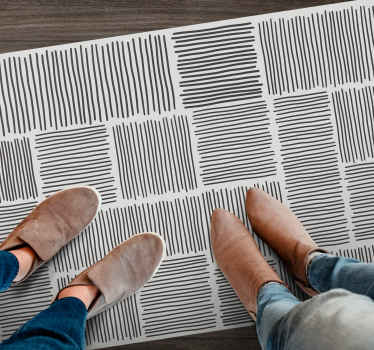 Alfombra vinílica rayas patrones de líneas monocromáticas - TenVinilo