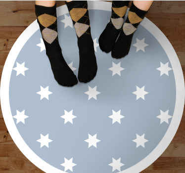 Alfombra vinílica bebé Estrellas blancas - TenVinilo