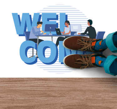 Vinyl Teppich Spruch freundlicher empfang im büro - TenStickers