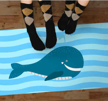 Stor hval i havet vinyl teppe dyr - Tenstickers