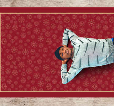 Vinyl Teppich Weihnachten festliches Schneeflockenmuster - TenStickers