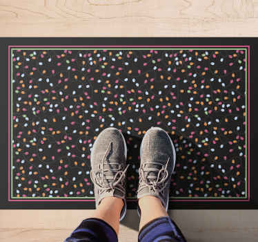 Boldog fények karácsonyi dekorációjú karácsonyi vinil szőnyeg - TenStickers