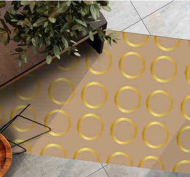 Geometrik dairesel desen çizgili pvc halı - TenStickers