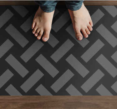 Alfombra vinílica geométrica espiga monocromática - TenVinilo