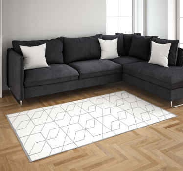 Geometric white square pattern geometric rugs - TenStickers