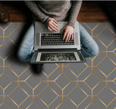 Geometric Hexagon Overlay geometric rug - TenStickers