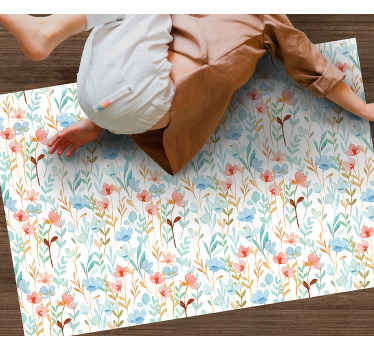 Tapis vinyle salon Imprimé floral 'hydenyear' - TenStickers