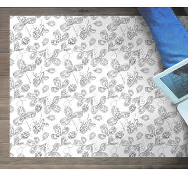 Alfombra vinílica flores lineal botánico - TenVinilo