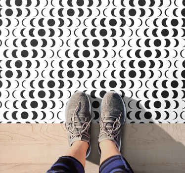 Alfombra vinílica geométrica semicírculos monocromáticos - TenVinilo