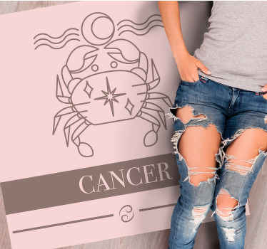 Tapete vinílico frases e textos emblema do zodíaco do câncer - TenStickers