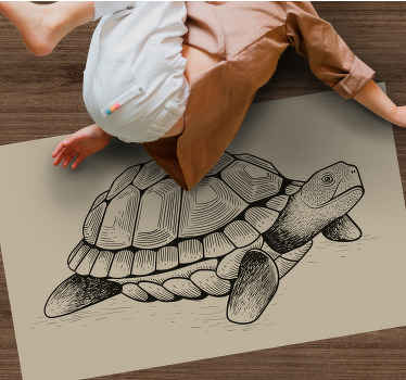 Alfombra vinílica bebé Tortuga bebé - TenVinilo