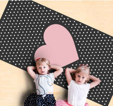 Iný vinylový koberec pre deti polka srdcový prízvuk - Tenstickers